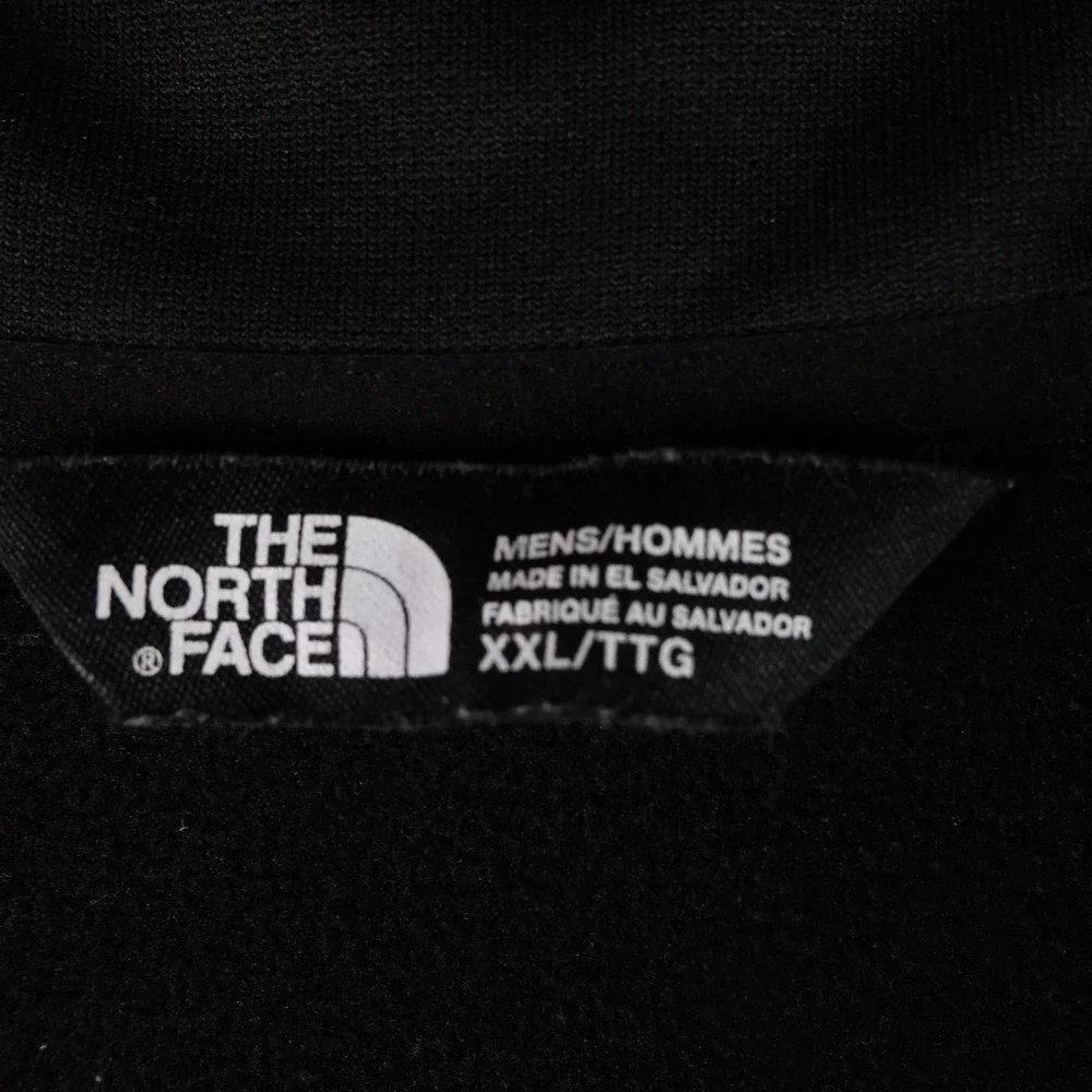 The North Face Mens XXL Black Quarter Zip Pullover Chest Pocket Fleece Jacket